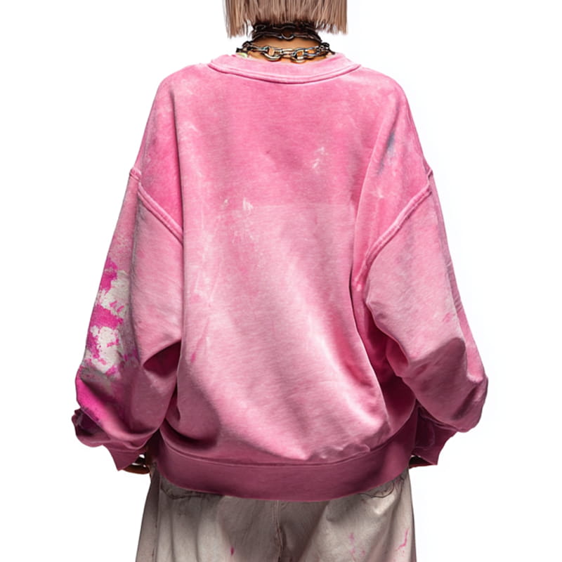 Custom Pink Graffiti Splatter Sweatshirt – Urban Streetwear