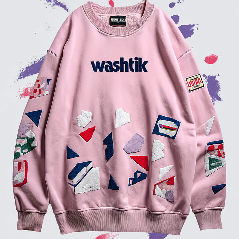 Custom Pink Graffiti Splatter Sweatshirt – Urban Streetwear